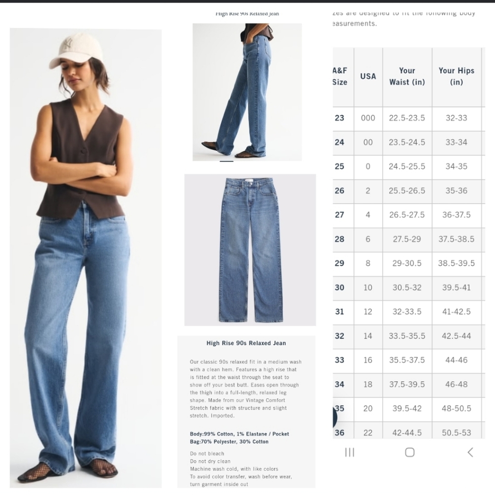 Abercrombie & Fitch The 90s Relaxed High Rise Jeans Lt Wash 26 Short - Picture 17 of 17